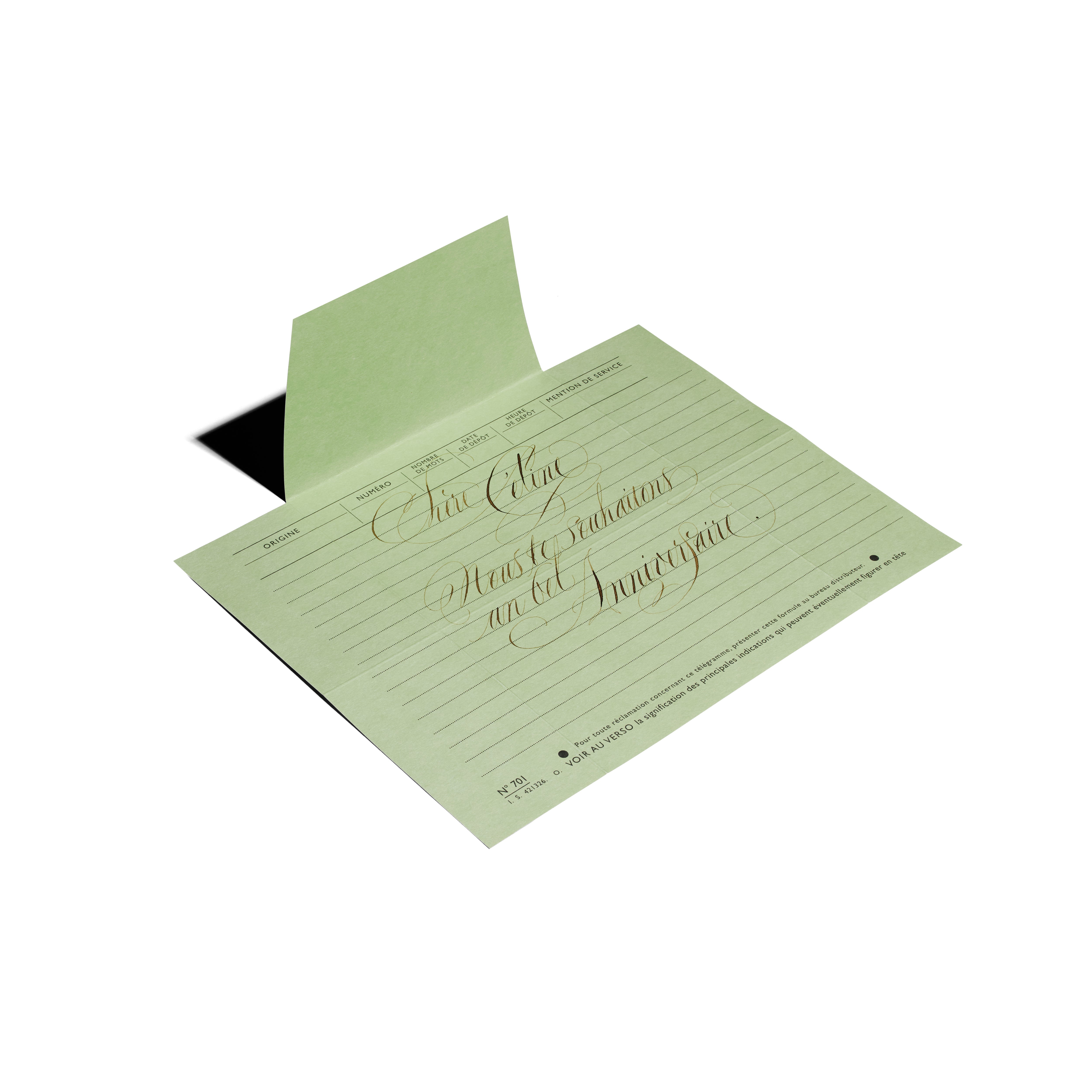 Télégramme Calligraphié